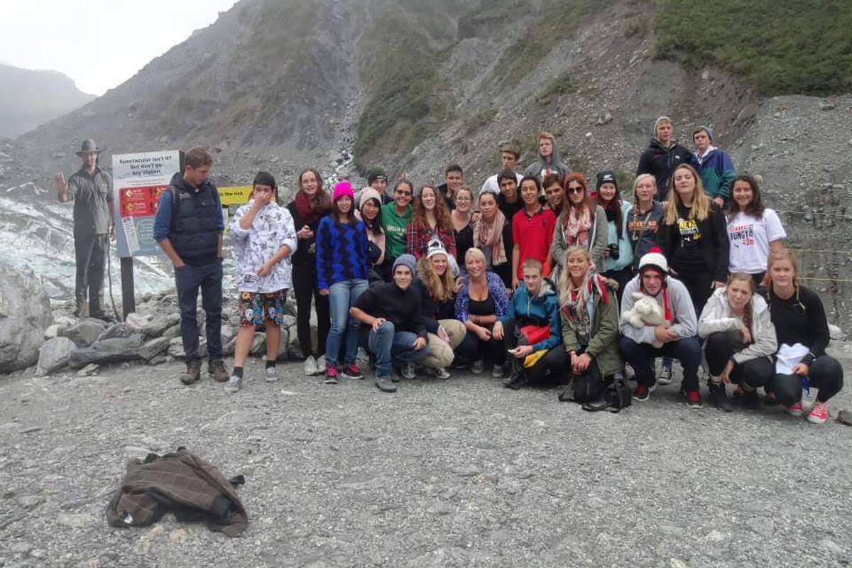 Groepsfoto op de Franz Josef Glacier